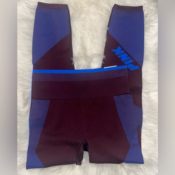 Victoria Secret Pink Cool & Comfy Legging Cobalt Blue Seamless Tight Pants NWT M - Picture 7 of 12